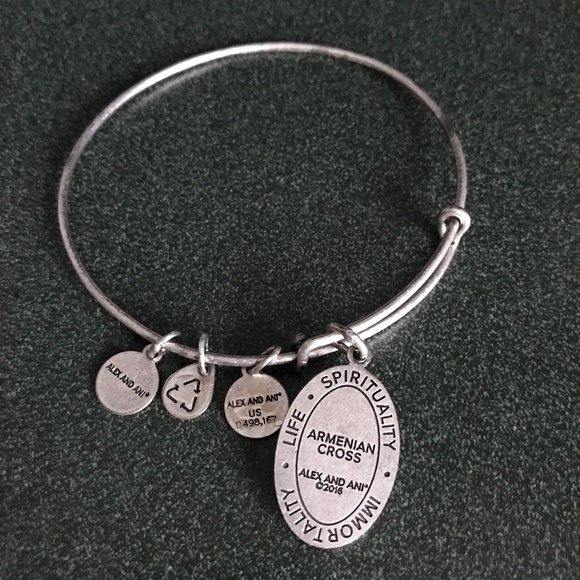 Alex and Ani Expandable Wire Bracelet Armenian Cross Charm - Picture 6 of 10
